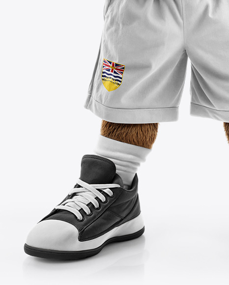 Sports Mascot Eagle Wearing a T-Shirt and Shorts Mockup