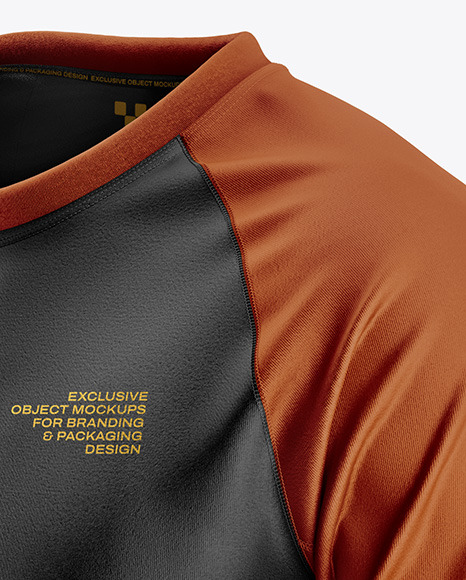 Men's Long Sleeve Jersey Raglan Mockup