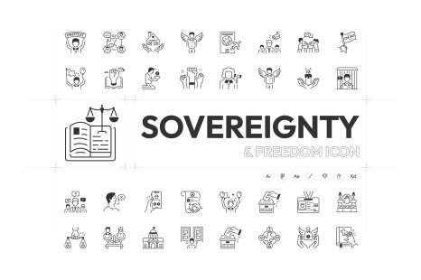 Sovereignty and Freedom Icons - Lined