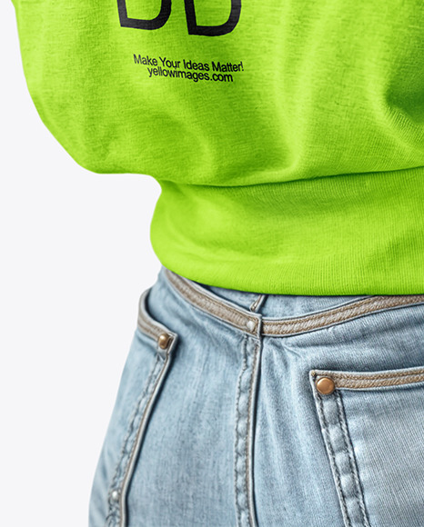 Young Woman Wearing an Oversize Sweatshirt Mockup