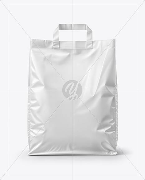 Shiny Plastic Bag with Loop Handles Mockup