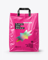 Shiny Plastic Bag with Loop Handles Mockup