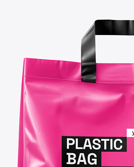 Shiny Plastic Bag with Loop Handles Mockup