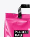 Shiny Plastic Bag with Loop Handles Mockup