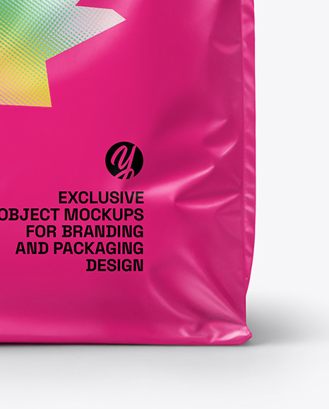 Shiny Plastic Bag with Loop Handles Mockup