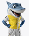 Sports Mascot Shark Wearing a Jersey and Shorts Mockup