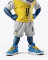 Sports Mascot Shark Wearing a Jersey and Shorts Mockup
