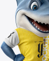 Sports Mascot Shark Wearing a Jersey and Shorts Mockup