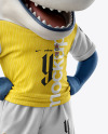 Sports Mascot Shark Wearing a Jersey and Shorts Mockup