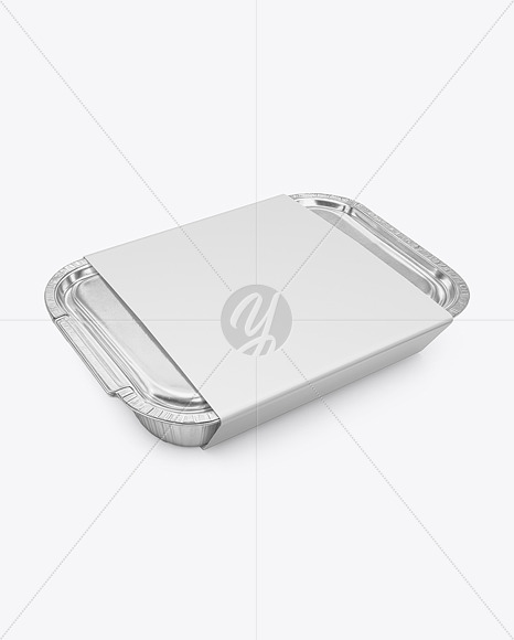 Aluminium Foil Tray Container in Paper Sleeve Mockup