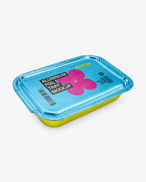 Aluminium Foil Tray Container in Paper Sleeve Mockup