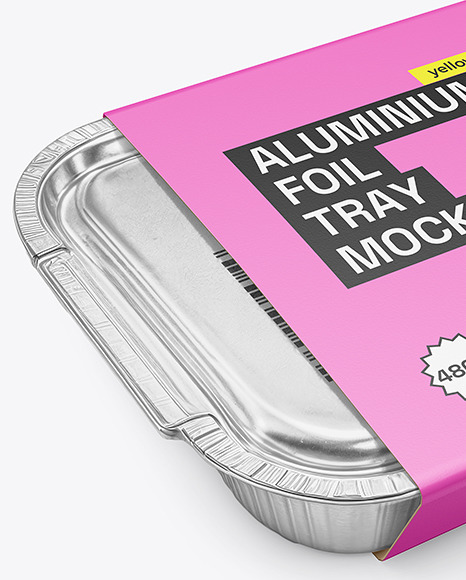 Aluminium Foil Tray Container in Paper Sleeve Mockup