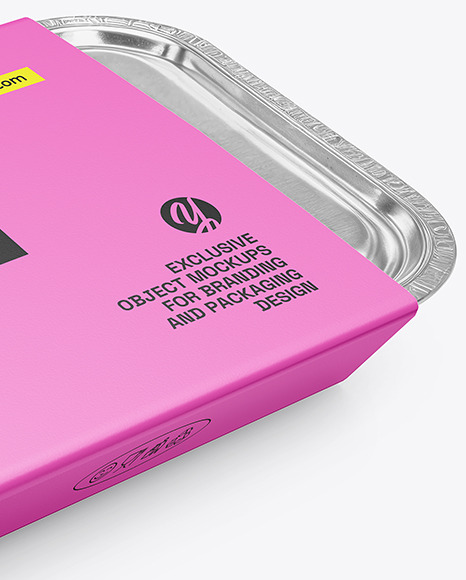 Aluminium Foil Tray Container in Paper Sleeve Mockup
