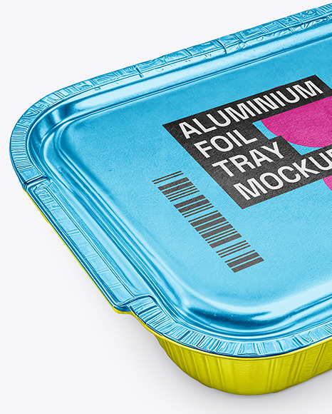 Aluminium Foil Tray Container in Paper Sleeve Mockup