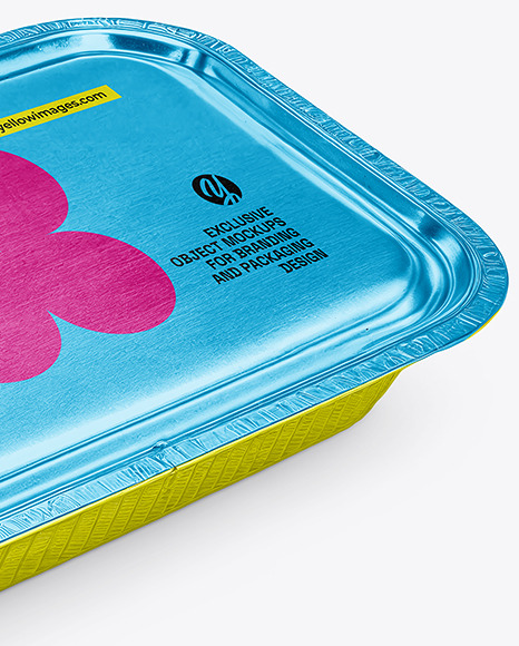 Aluminium Foil Tray Container in Paper Sleeve Mockup