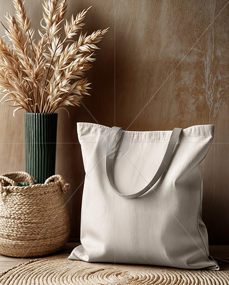 Tote Bag in a Boho Style Room Mockup