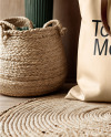 Tote Bag in a Boho Style Room Mockup