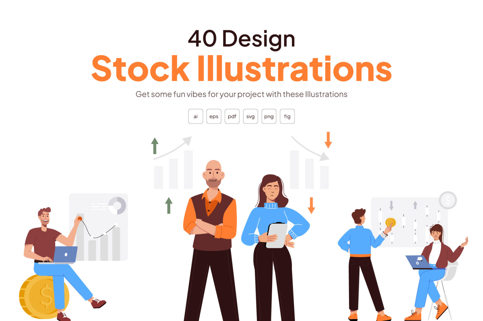Stock and Finance Illustration Set Stock and Finance Illustration Set