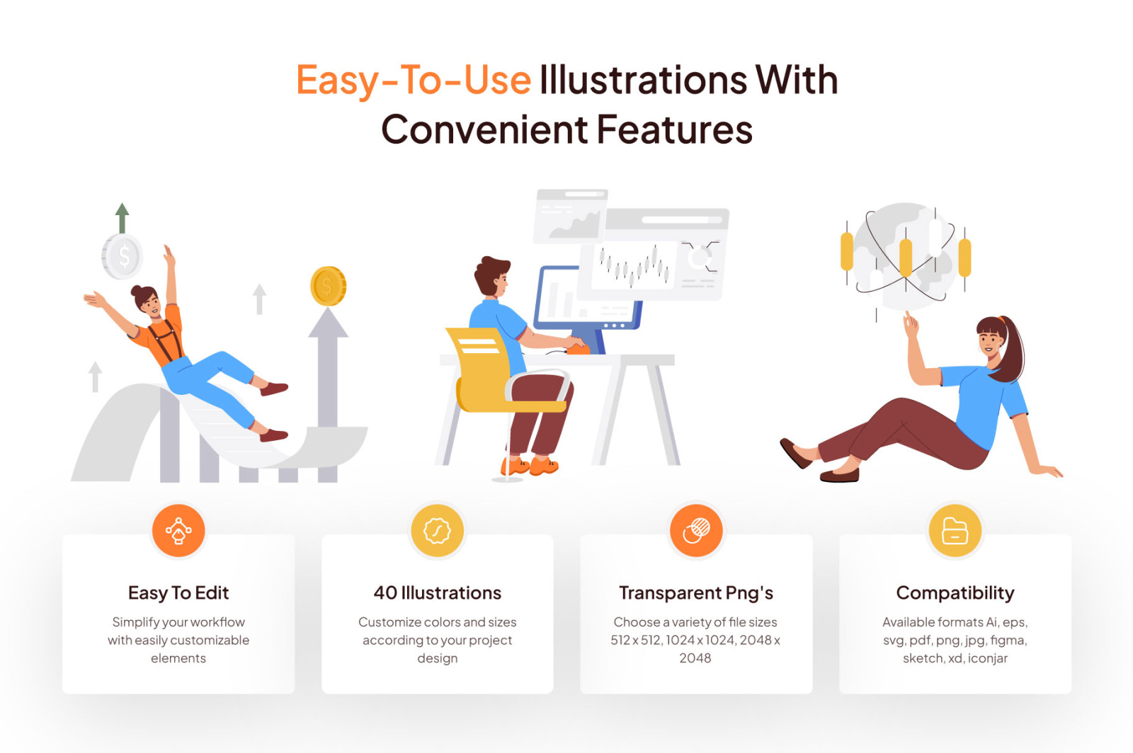 Stock and Finance Illustration Set Stock and Finance Illustration Set