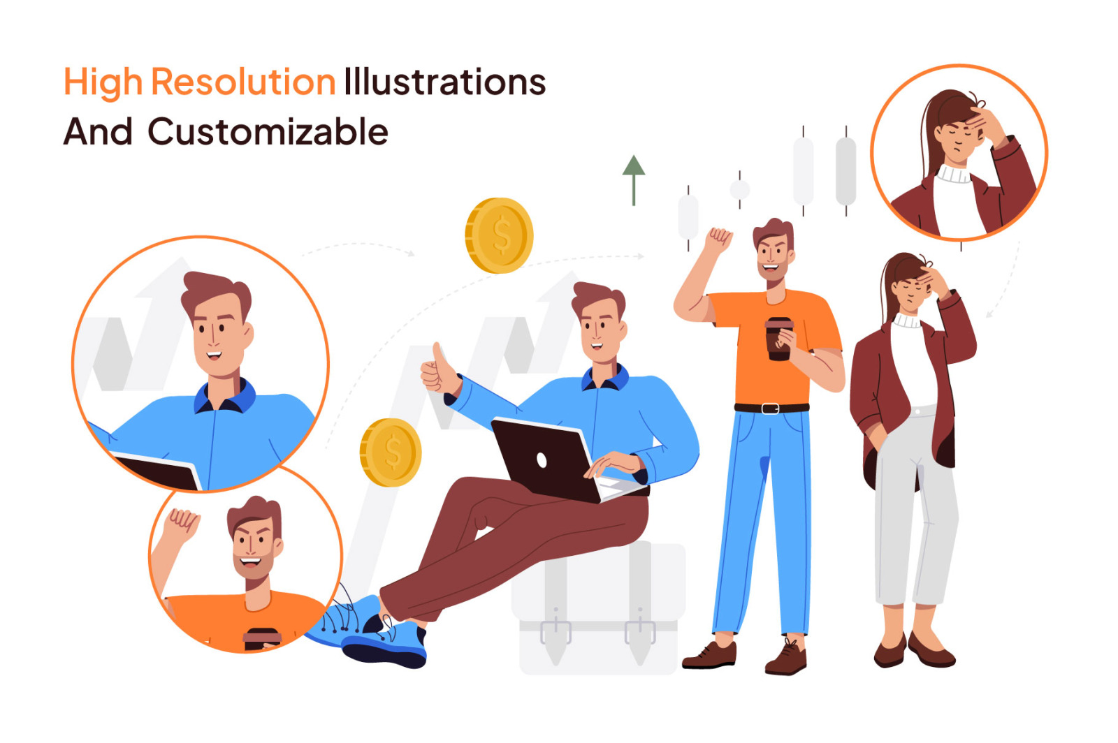 Stock and Finance Illustration Set Stock and Finance Illustration Set