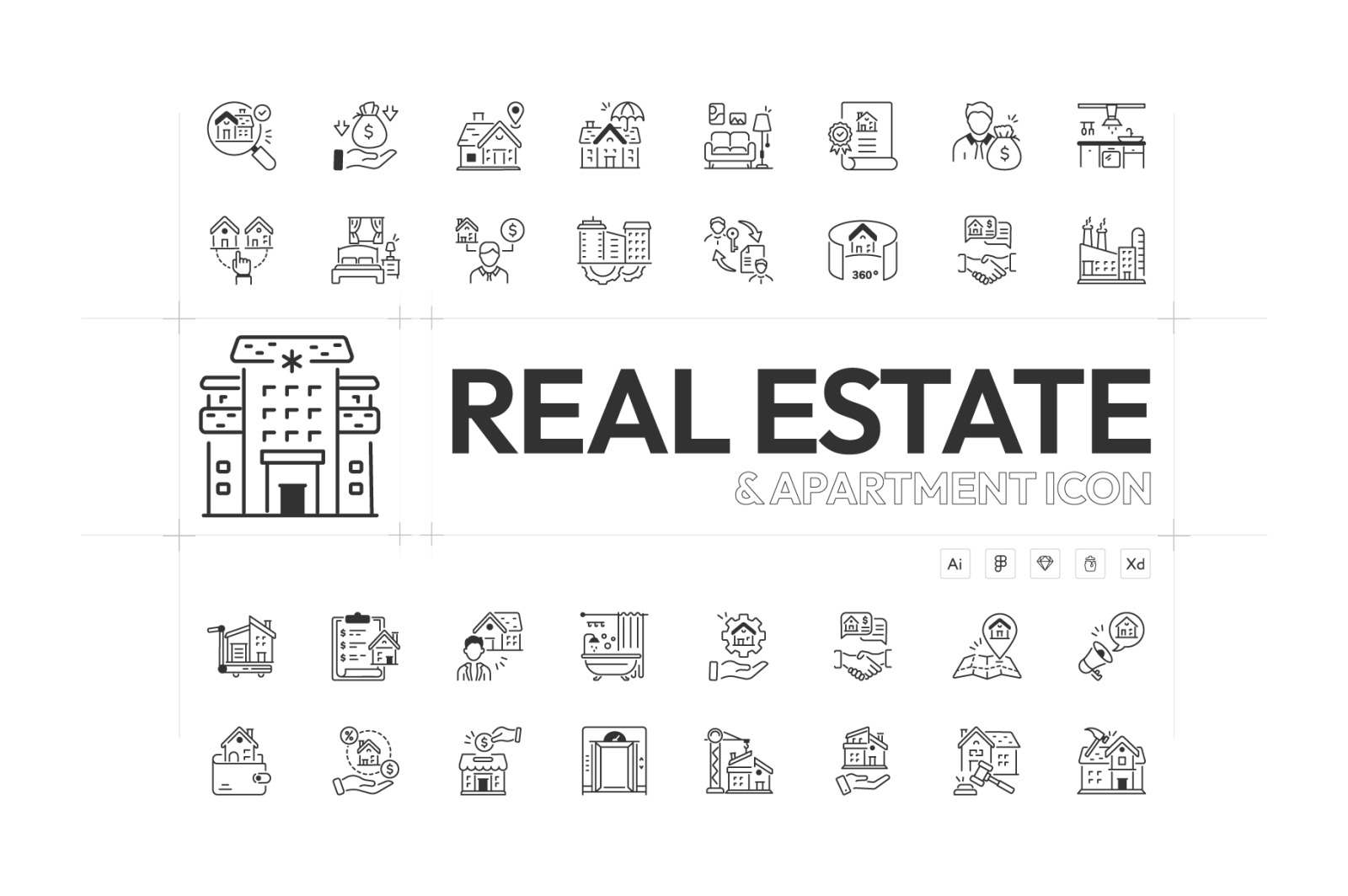 Real Estate and Apartment Icons Real Estate and Apartment Icons