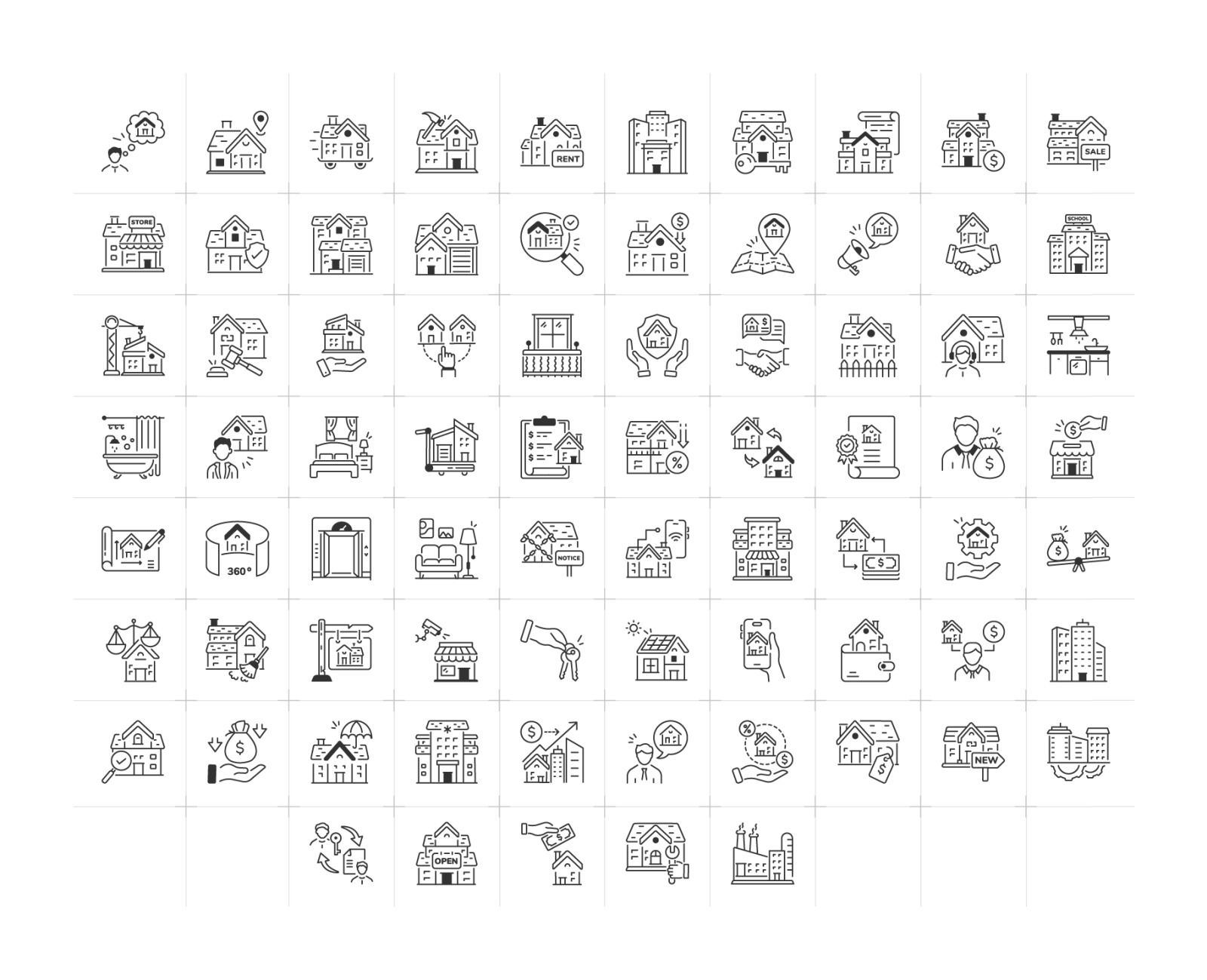 Real Estate and Apartment Icons Real Estate and Apartment Icons
