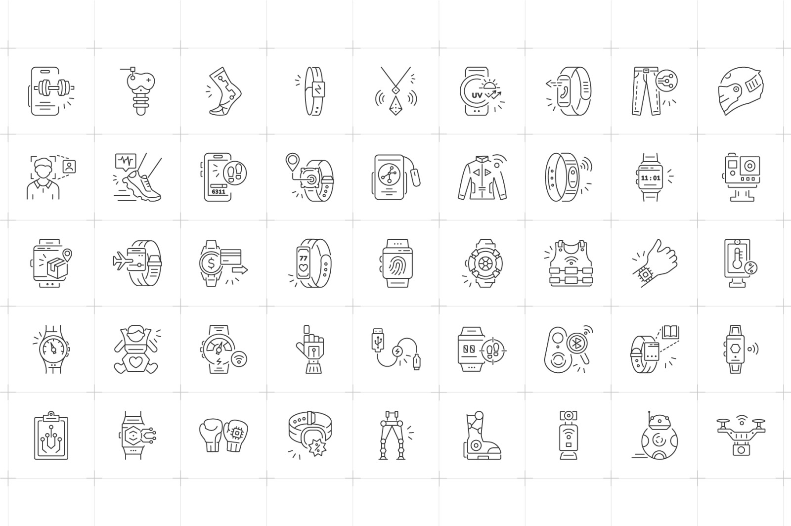 Wearable Technology Icon Set Wearable Technology Icon Set