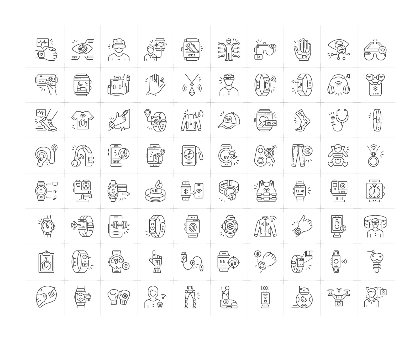 Wearable Technology Icon Set Wearable Technology Icon Set