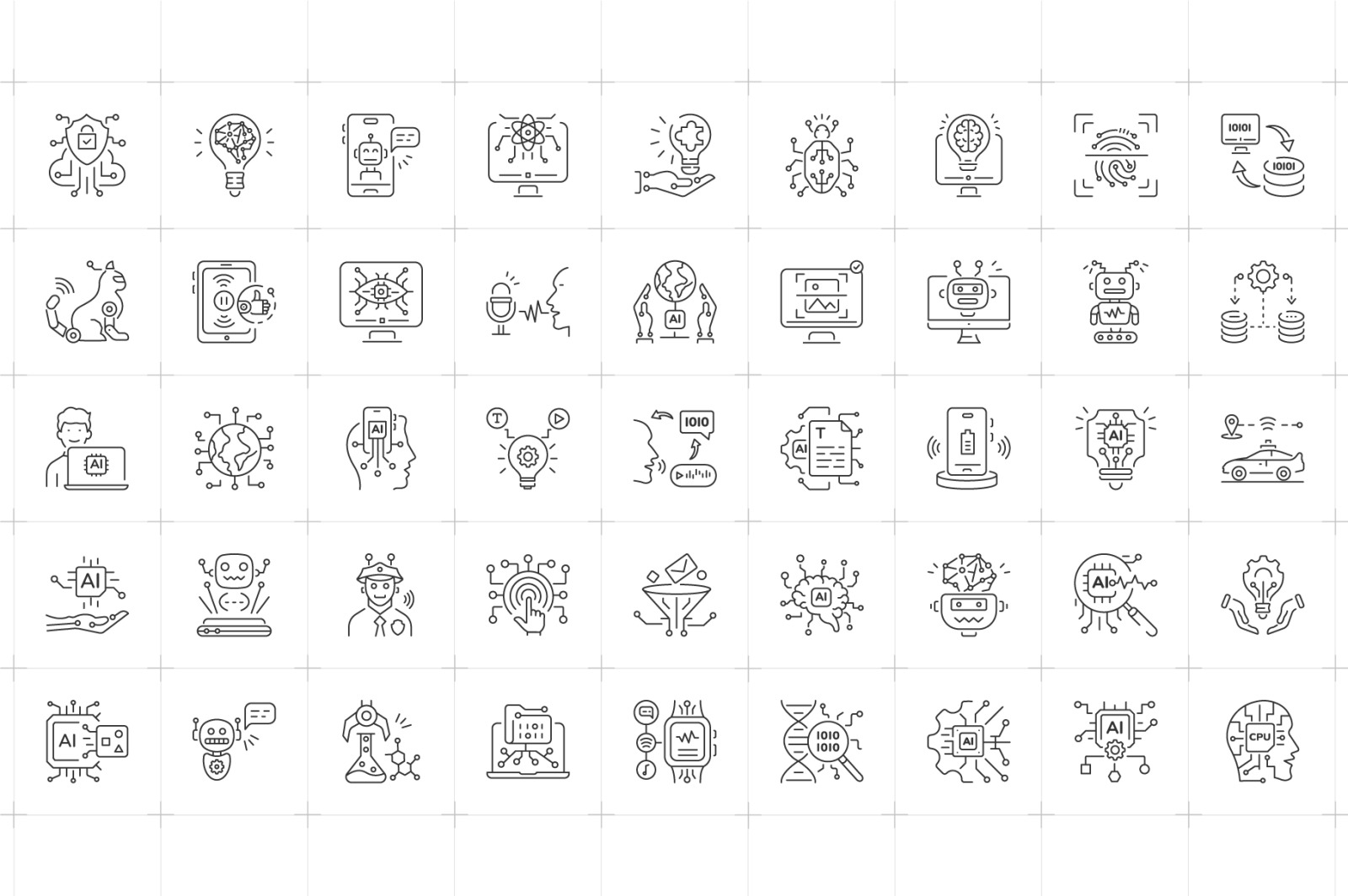 Artificial Intelligence Icon Set Artificial Intelligence Icon Set