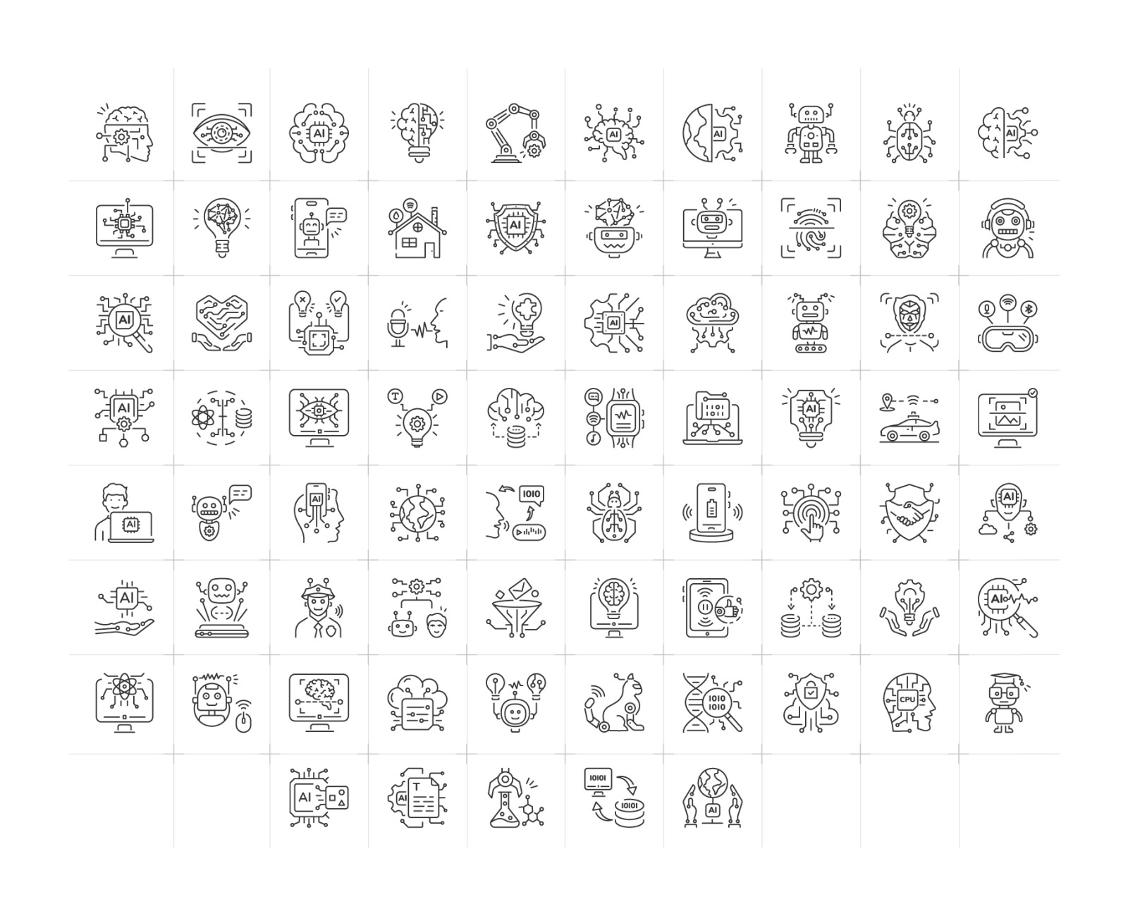 Artificial Intelligence Icon Set Artificial Intelligence Icon Set