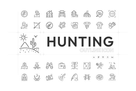 Animated Hunting Icons - Outline icons