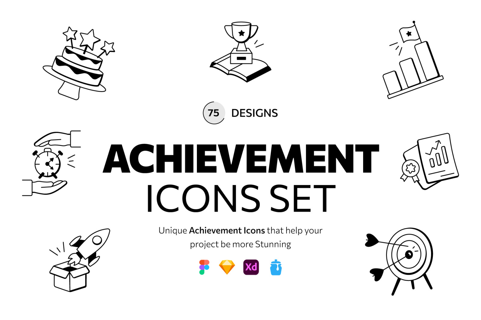 Achievement Doodle Icon Set Achievement Doodle Icon Set