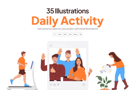 Animated Daily Activities illustration - Leisure