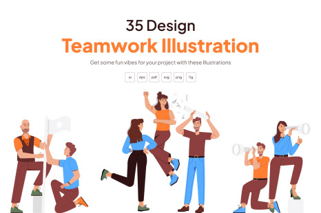 Animated Teamwork Illustration Set - Teamwork