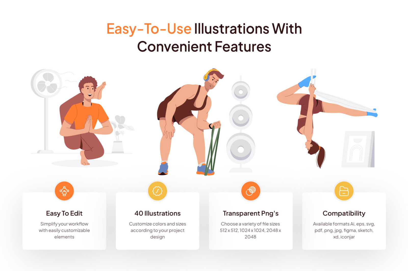 Yoga Exercise Illustration Set Yoga Exercise Illustration Set