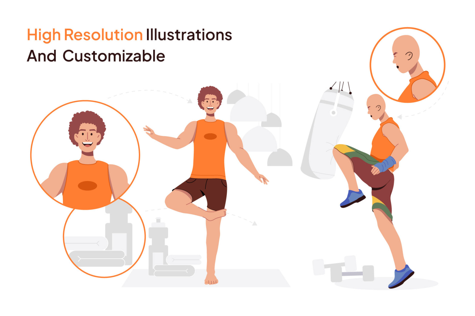 Yoga Exercise Illustration Set Yoga Exercise Illustration Set