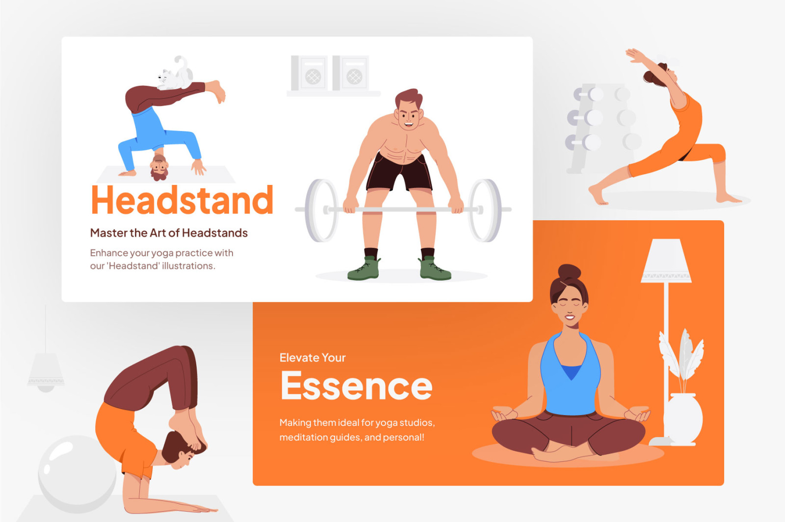 Yoga Exercise Illustration Set Yoga Exercise Illustration Set