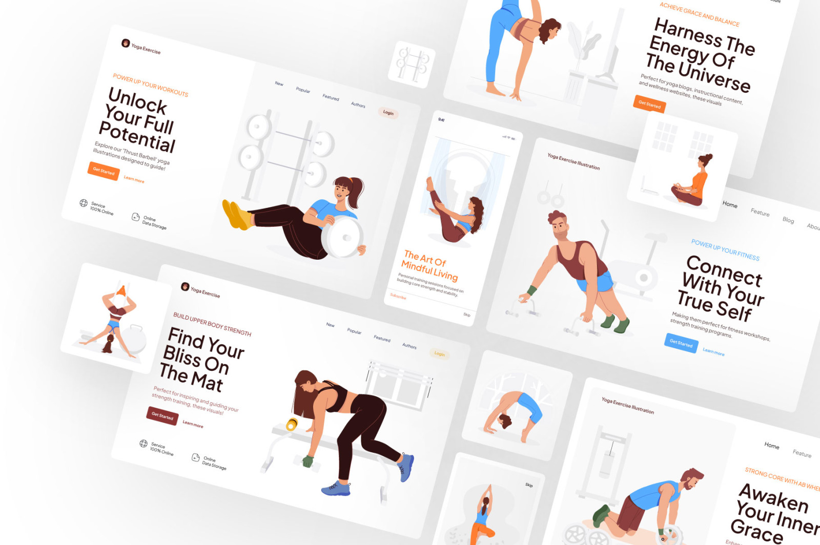 Yoga Exercise Illustration Set Yoga Exercise Illustration Set