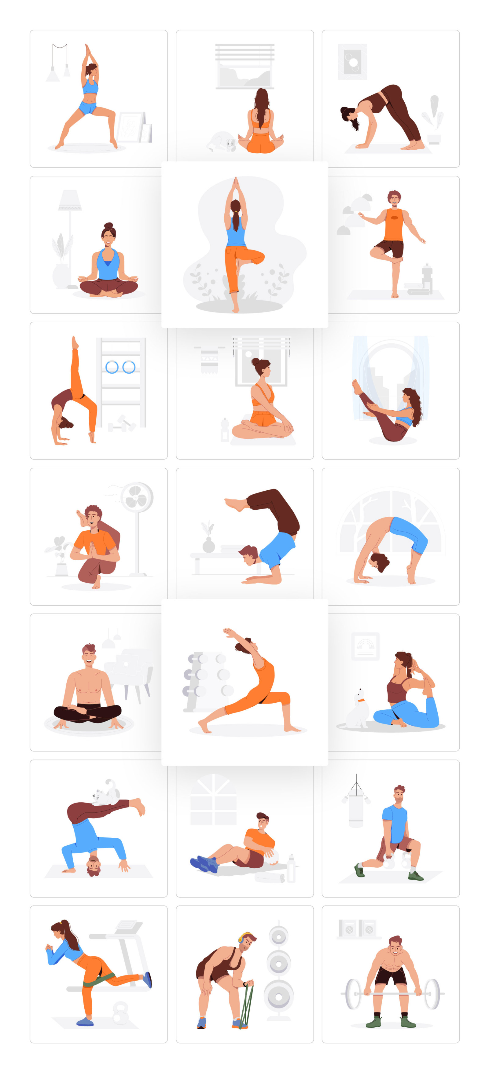 Yoga Exercise Illustration Set Yoga Exercise Illustration Set