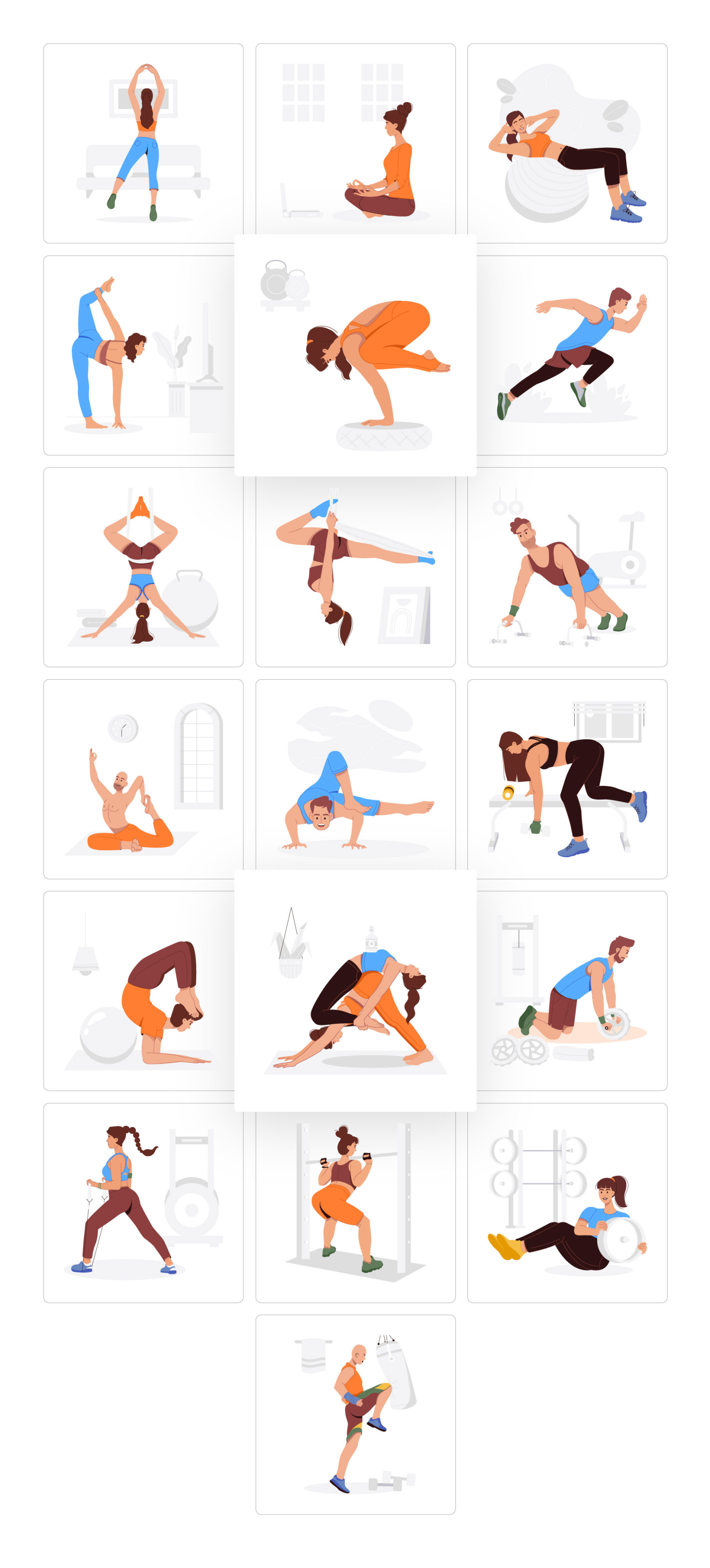Yoga Exercise Illustration Set Yoga Exercise Illustration Set