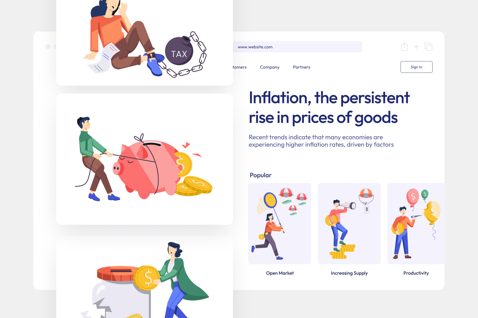 Inflation Illustration Art Set Inflation Illustration Art Set
