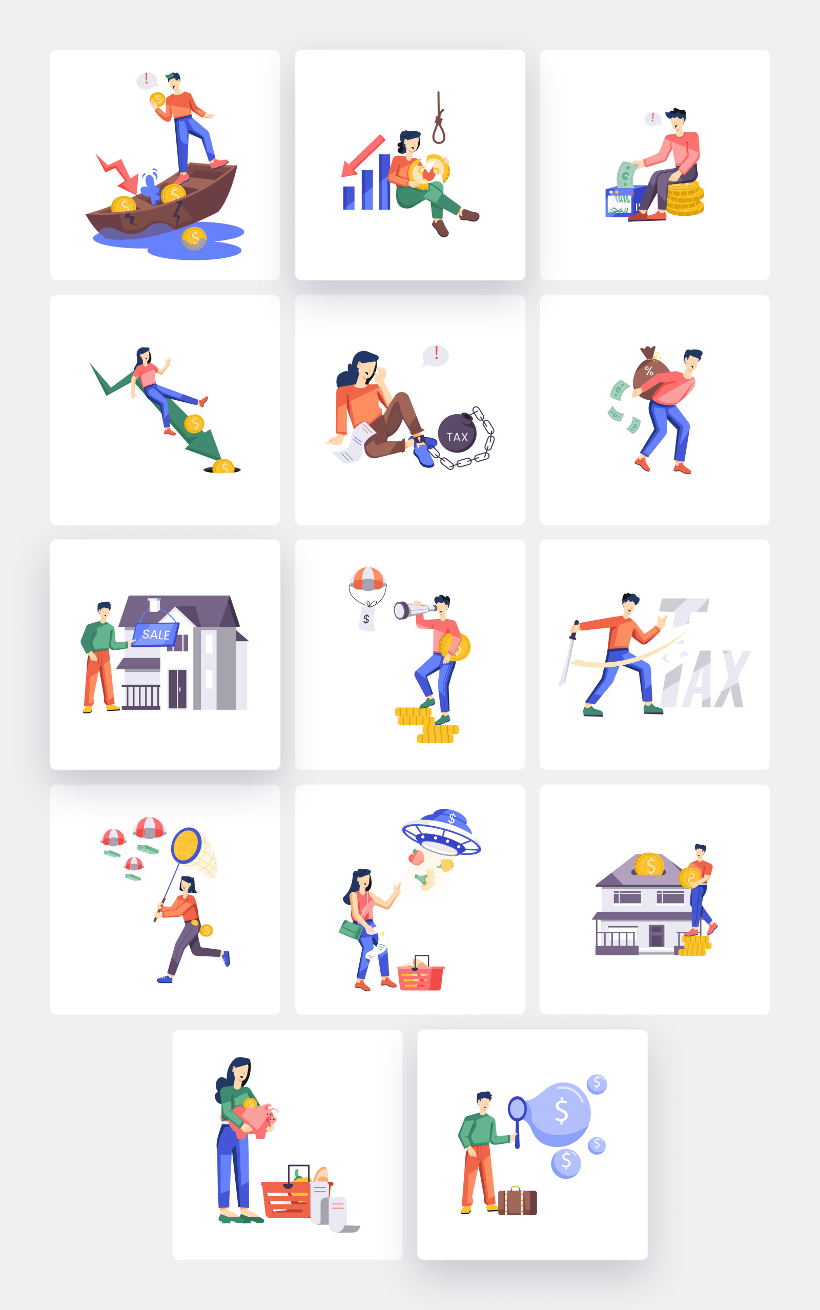 Inflation Illustration Art Set Inflation Illustration Art Set