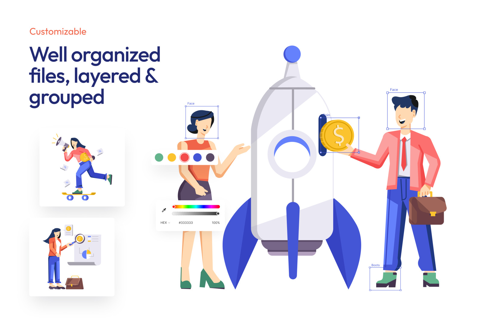 Business Startup Illustration Set Business Startup Illustration Set