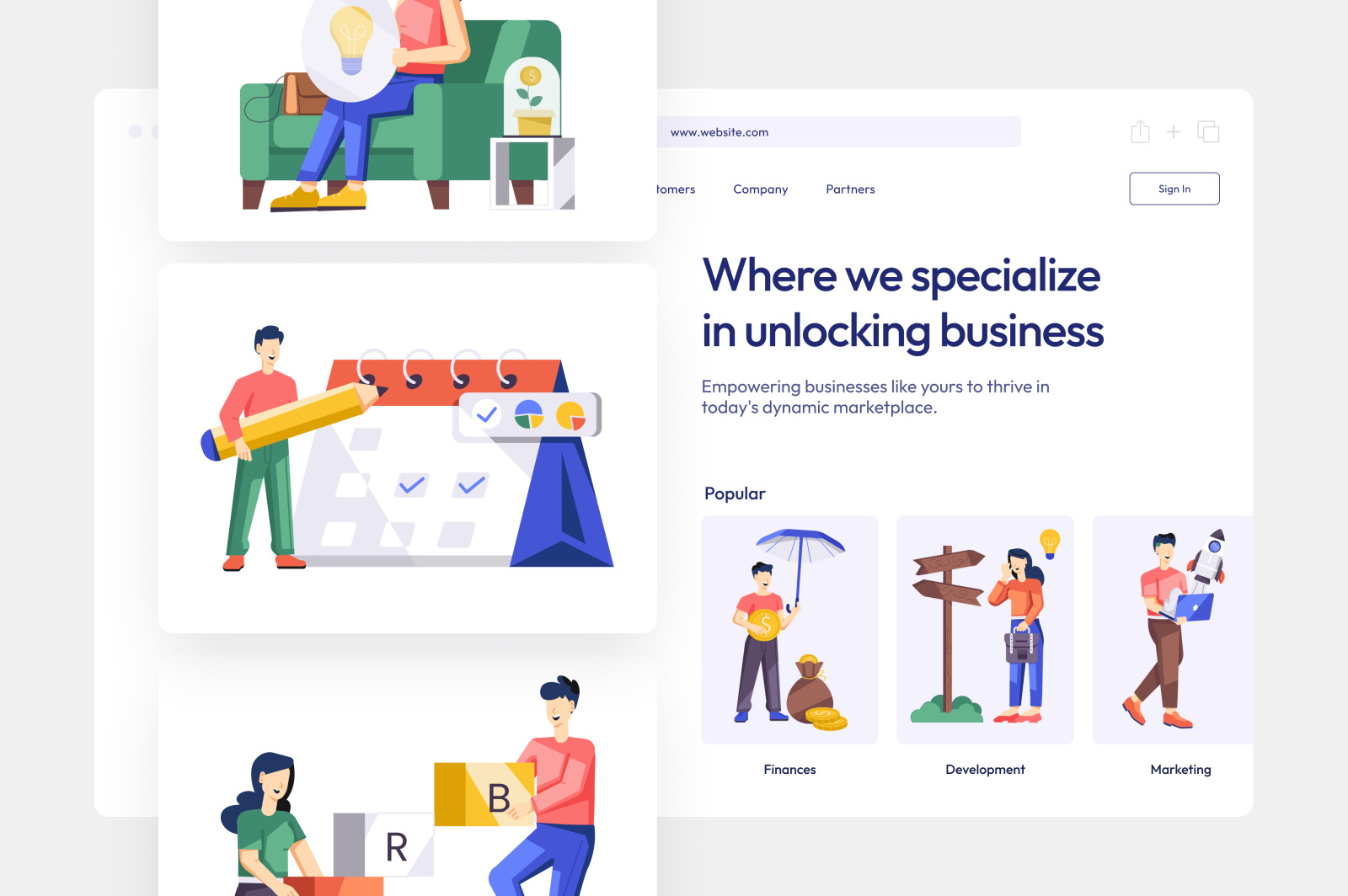 Business Startup Illustration Set Business Startup Illustration Set