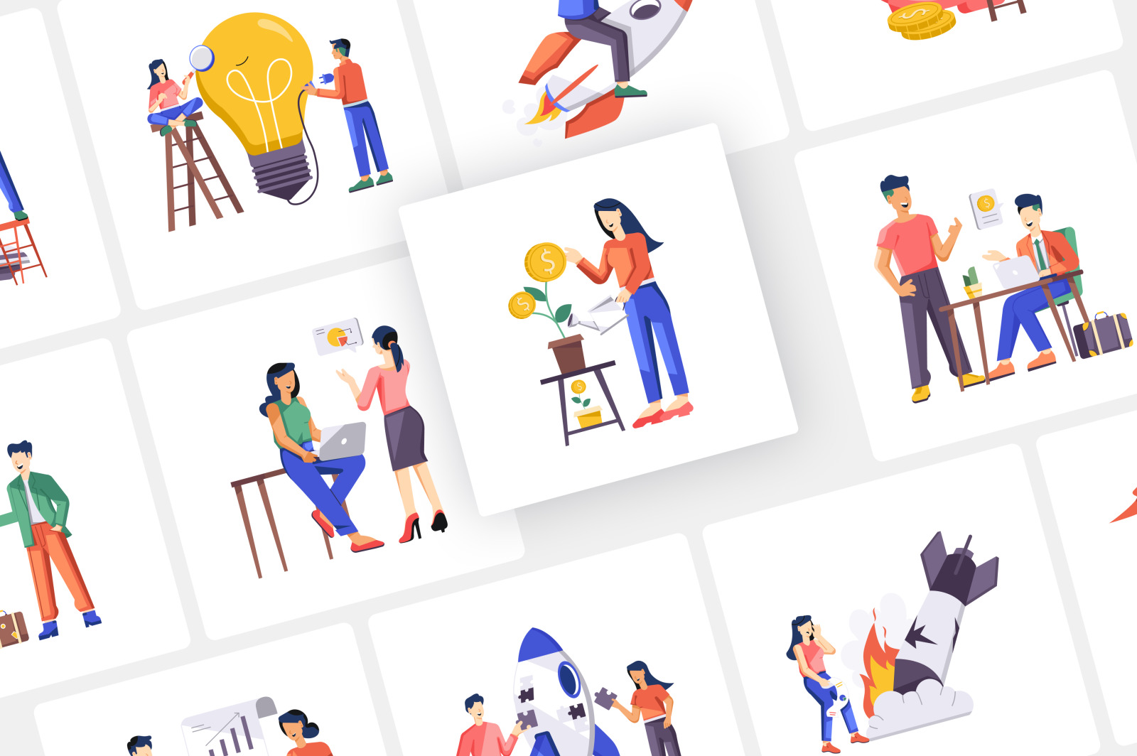 Business Startup Illustration Set Business Startup Illustration Set