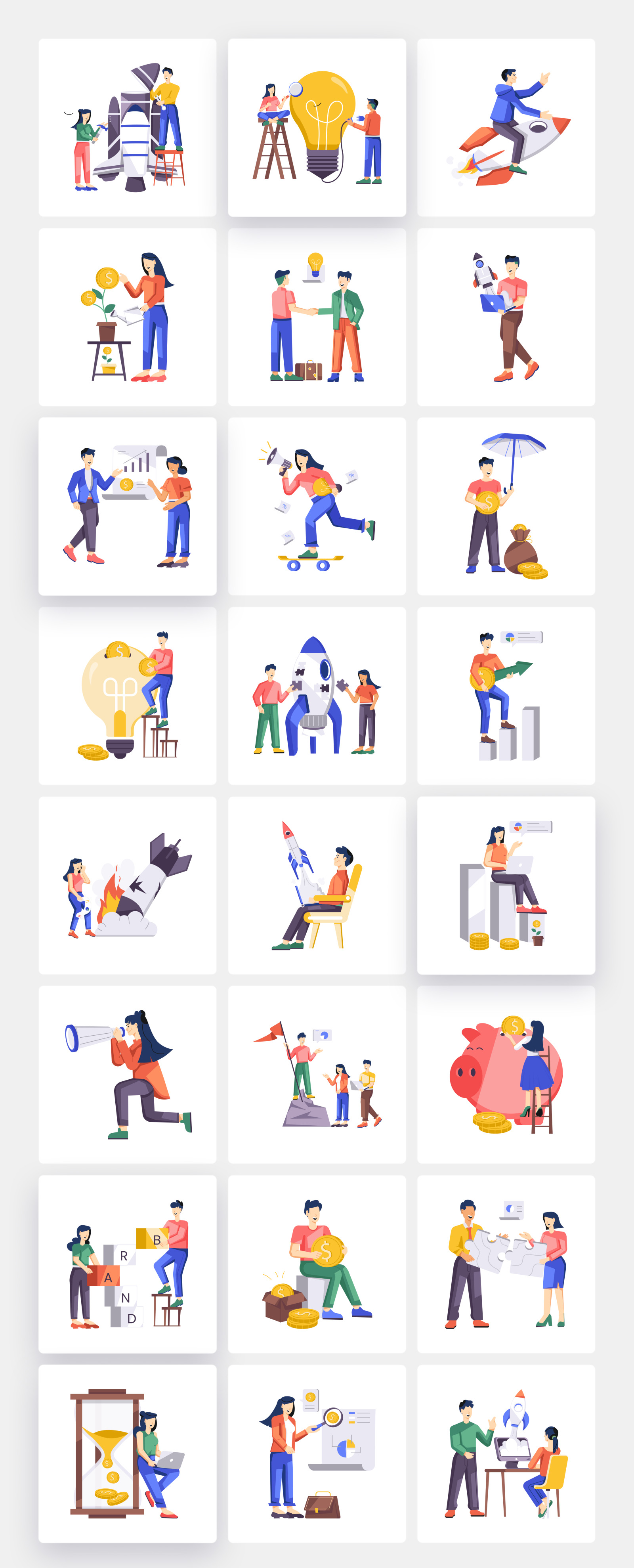 Business Startup Illustration Set Business Startup Illustration Set