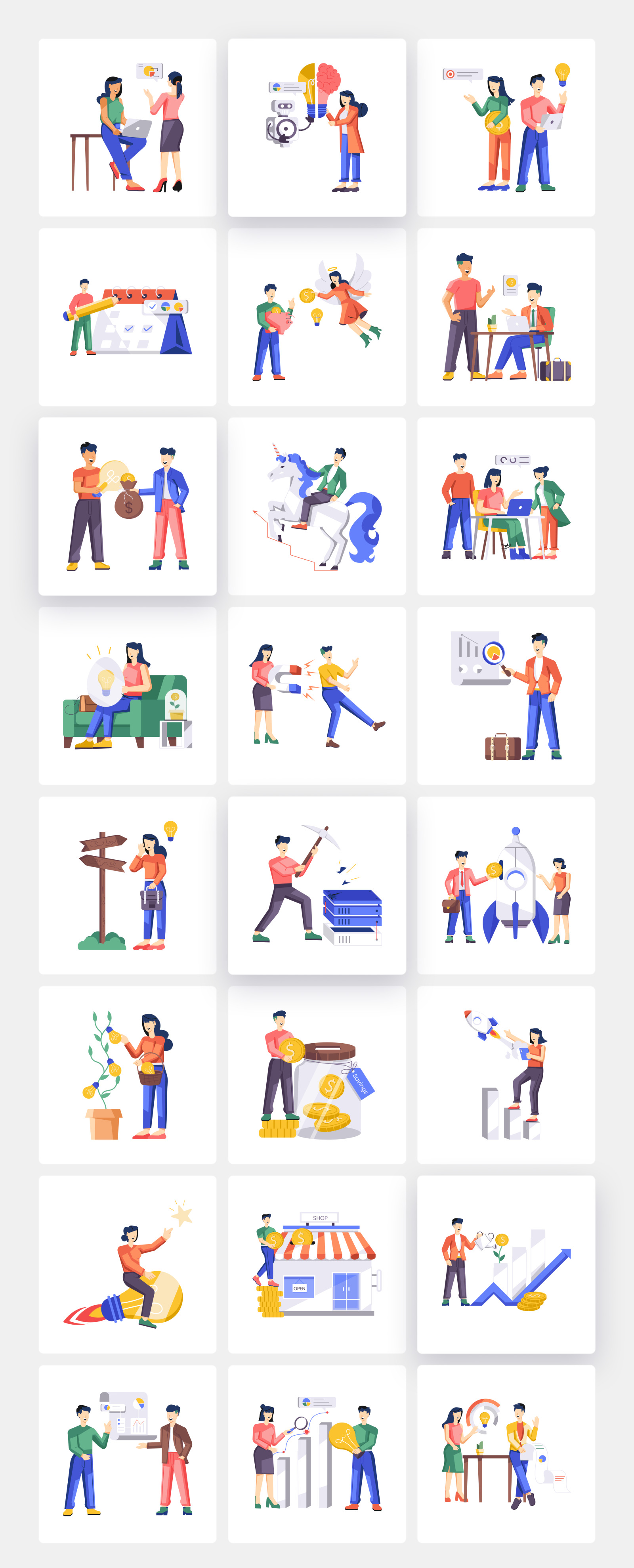 Business Startup Illustration Set Business Startup Illustration Set