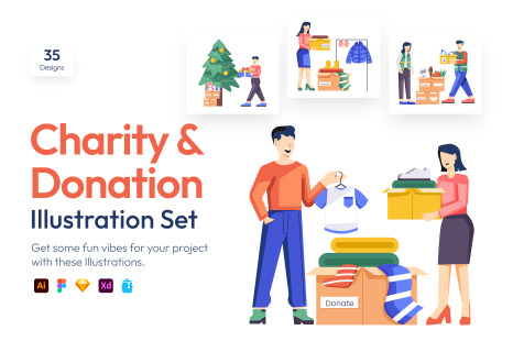 Animated Charity and Donation Illustrations - Characters