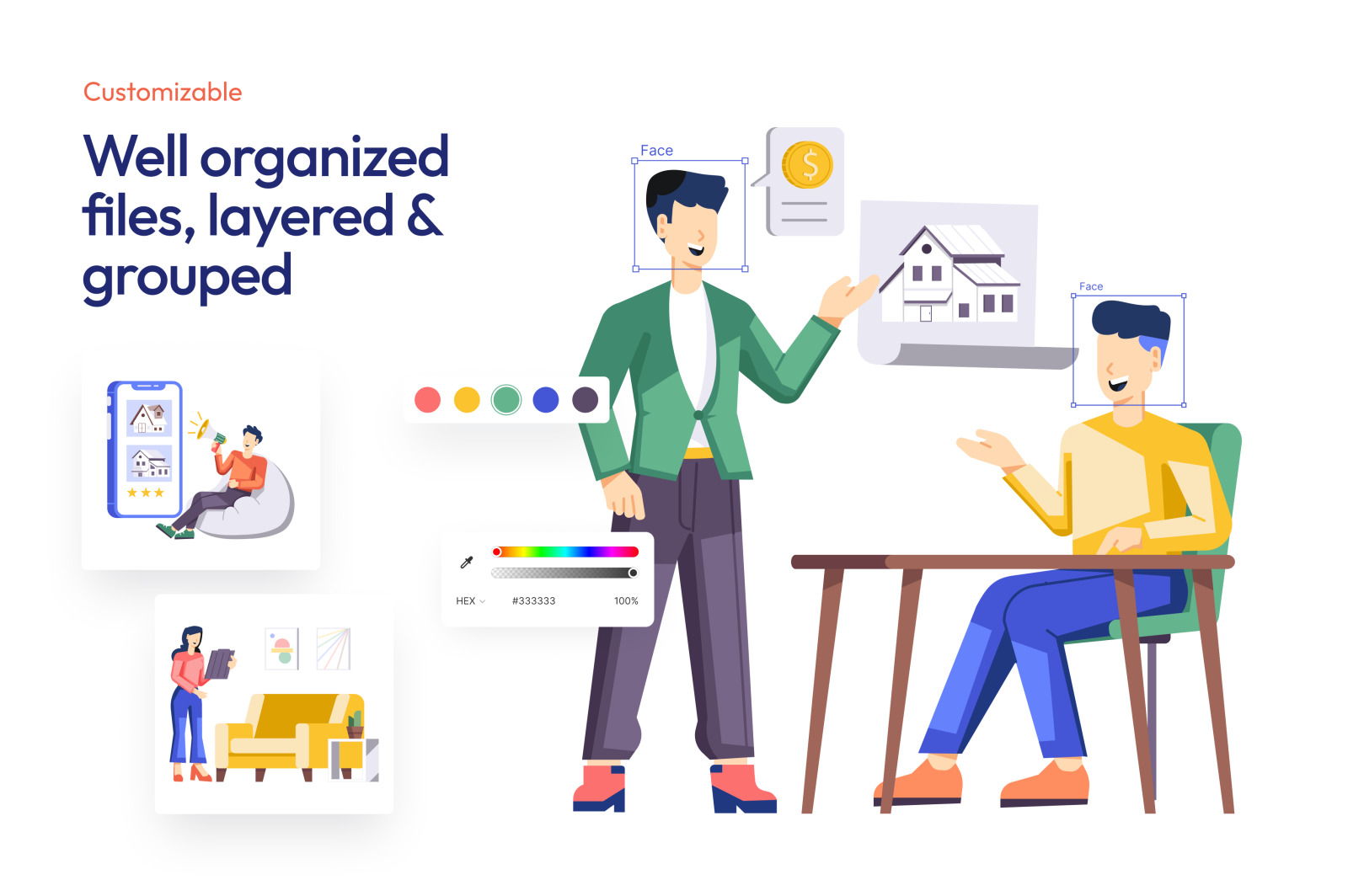 Real Estate Flat Illustrations Real Estate Flat Illustrations