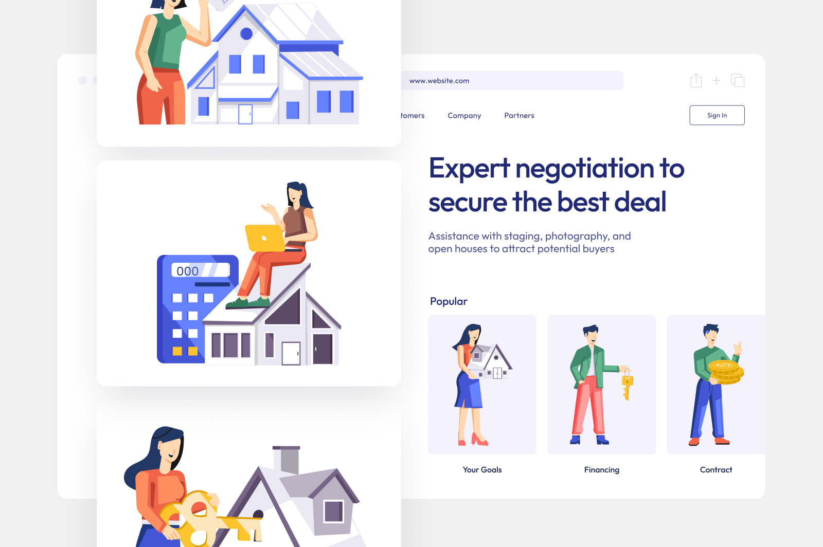 Real Estate Flat Illustrations Real Estate Flat Illustrations